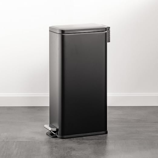 mDesign Slim Metal Rectangle 7.9 Gallon Trash Can