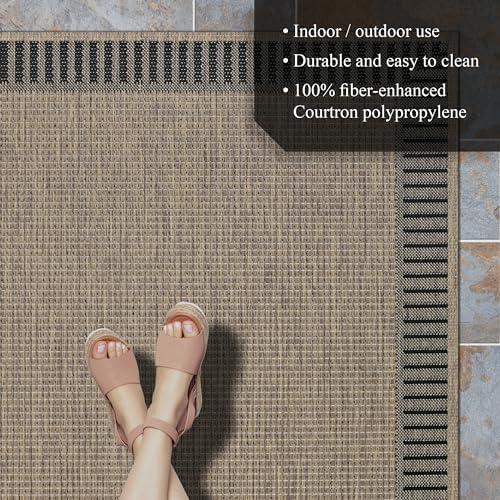 Couristan Recife Indoor Outdoor Rug - Wicker Stitch 2'3" x 7'10&...