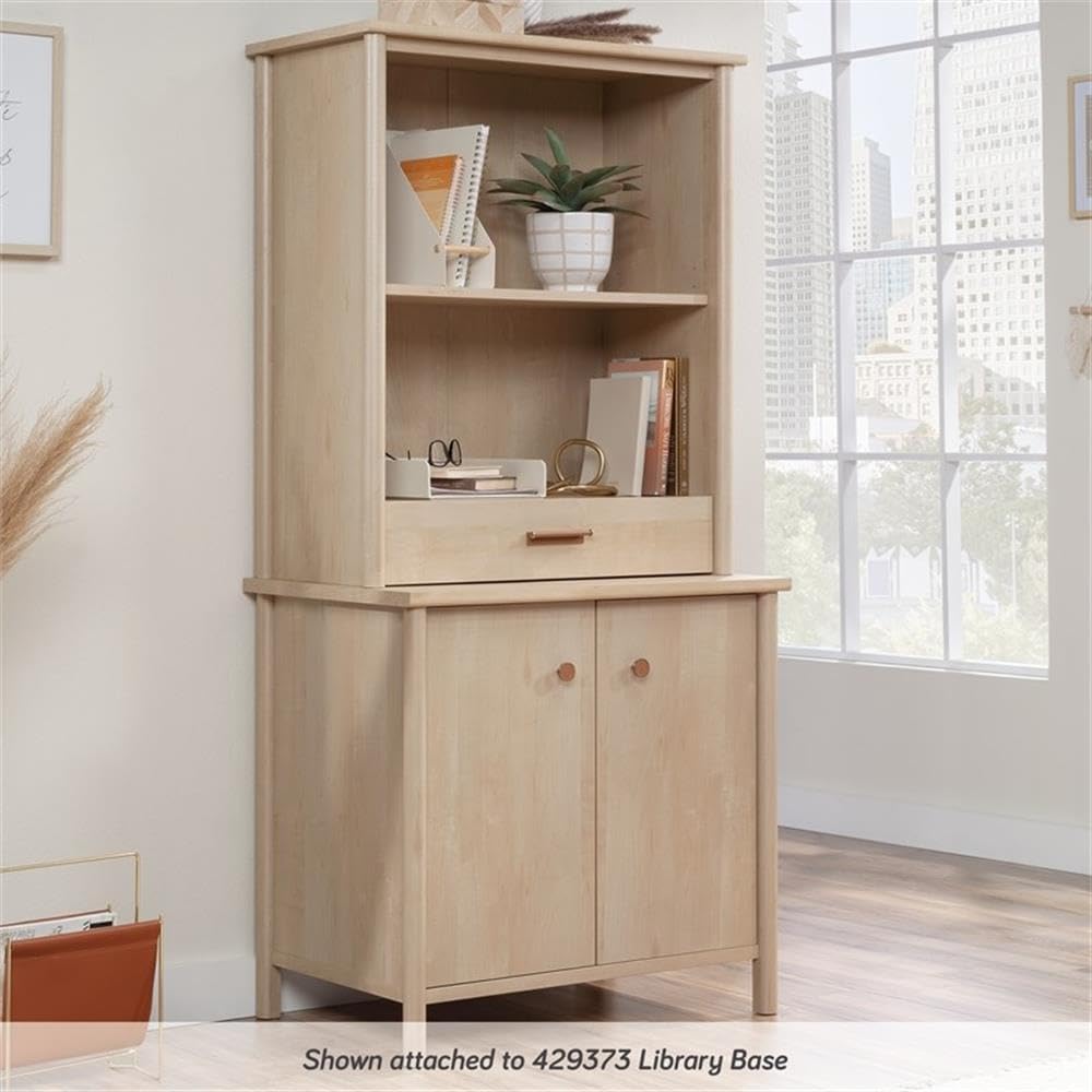 Sauder Whitaker Point Transitional Engineered Wood Library Hutch in Maple
