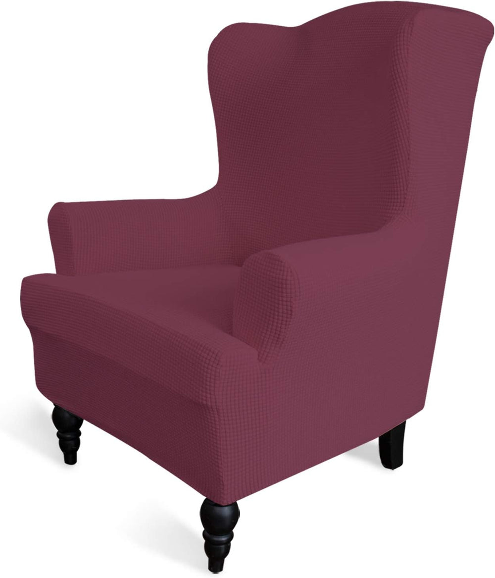 Easy-Going Stretch Wingback Chair Sofa Slipcover ASH Rose