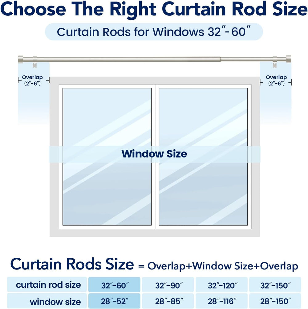 2 Pack Curtain Rods for Windows 28 to 48 Inch(2.3-4ft), 1 Inch Brushed Nickel...
