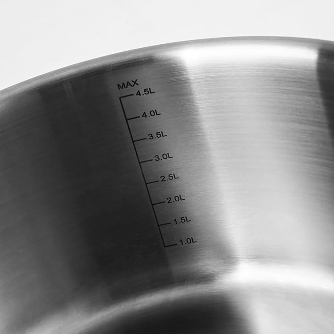5 QT Saucepan with Lid, 3-Ply Stainless Steel Stockpot, Induction Compatible