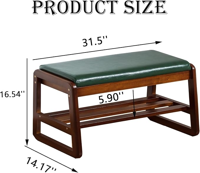 latifolia Solid Wood Bench, Entryway Shoe Bench with Cushion, Flip-Open Stora...