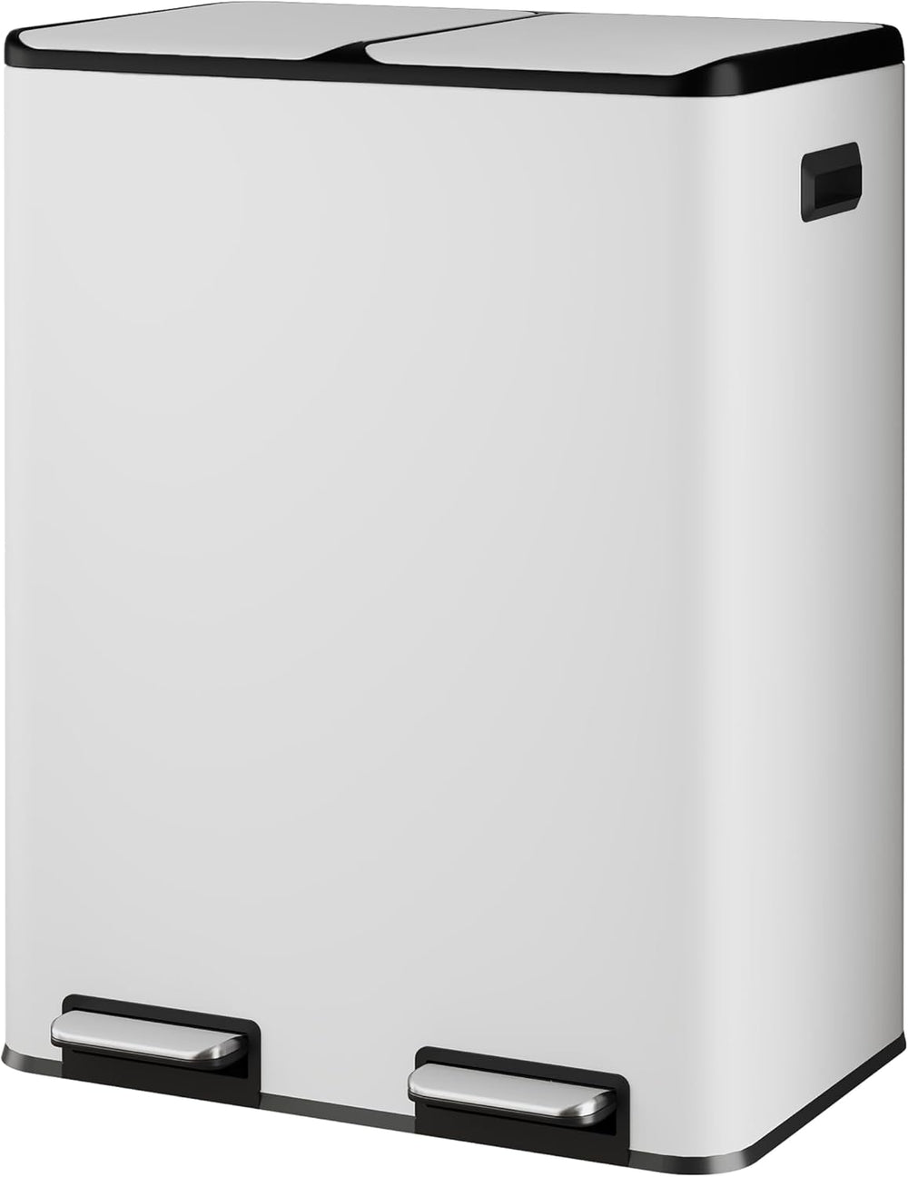 WLIVE 2 x 8 Gallon Stainless Steel Dual Trash Can, Double Trash Can Kitchen