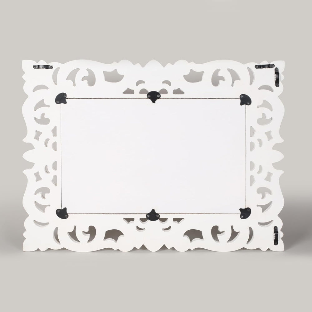 Lightnpro Hand Carved Rectangular Wall Mirror - 18×24 Inch Rustic Farmhouse W...