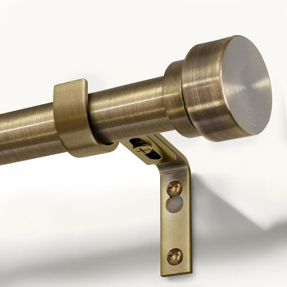 Antique Bronze Curtain Rods for Windows 48 to 84 with Adjustable Brackets Hea...