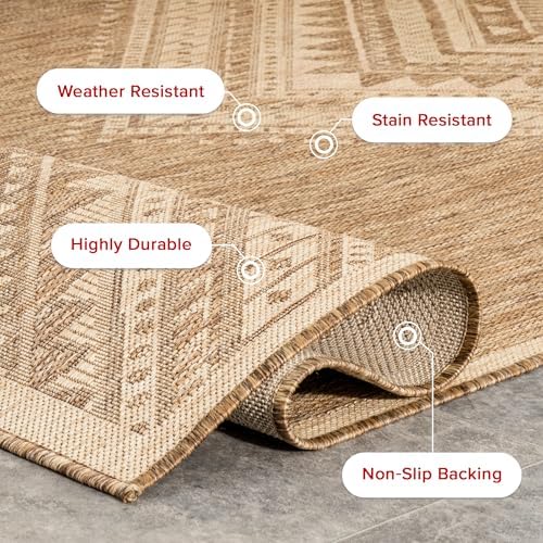 nuLOOM Landry Brown Geometric Indoor/Outdoor Area Rug, 8' x 10'