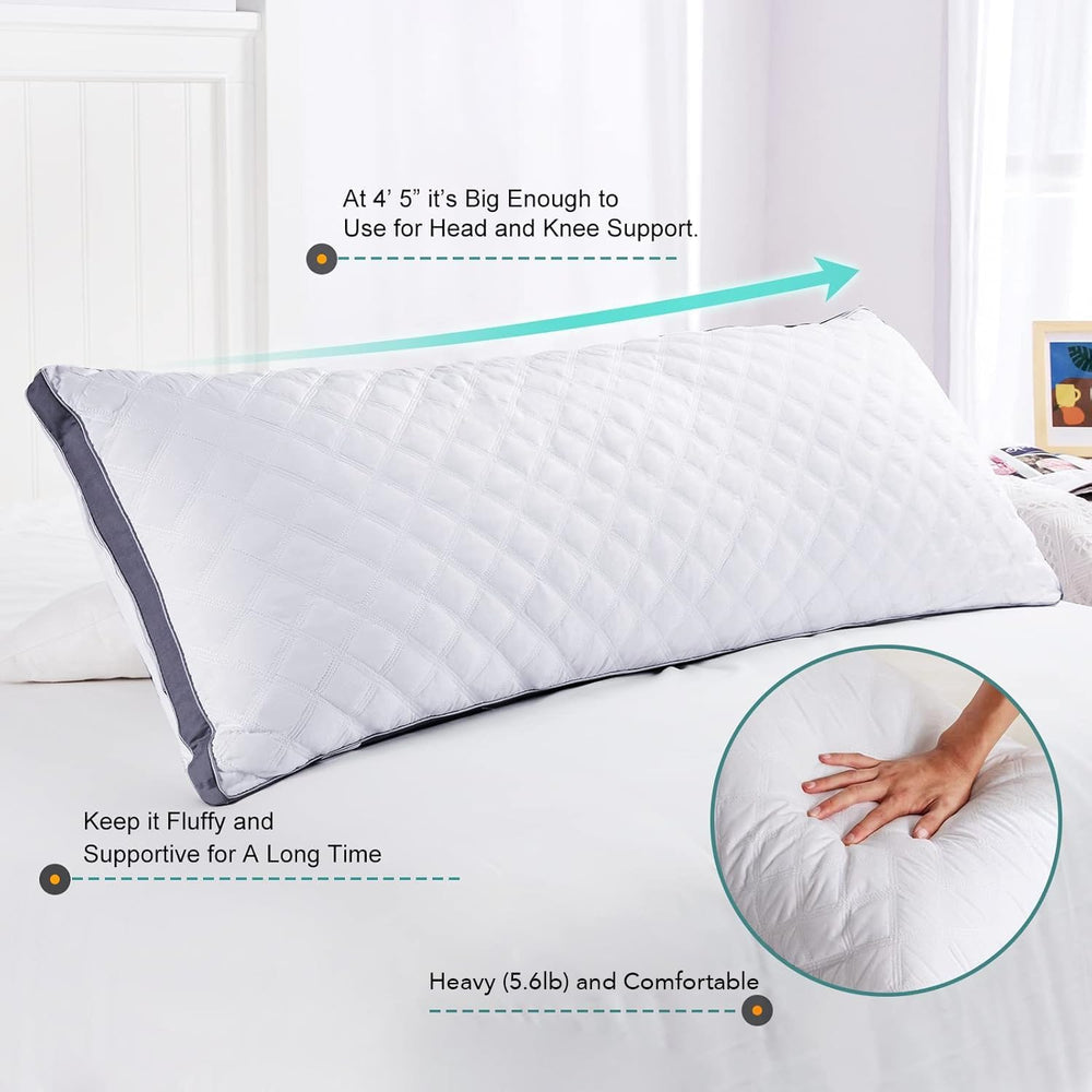Oubonun Full Body Pillow for Side Sleeper, Adjustable Firm Long Bed Pillow