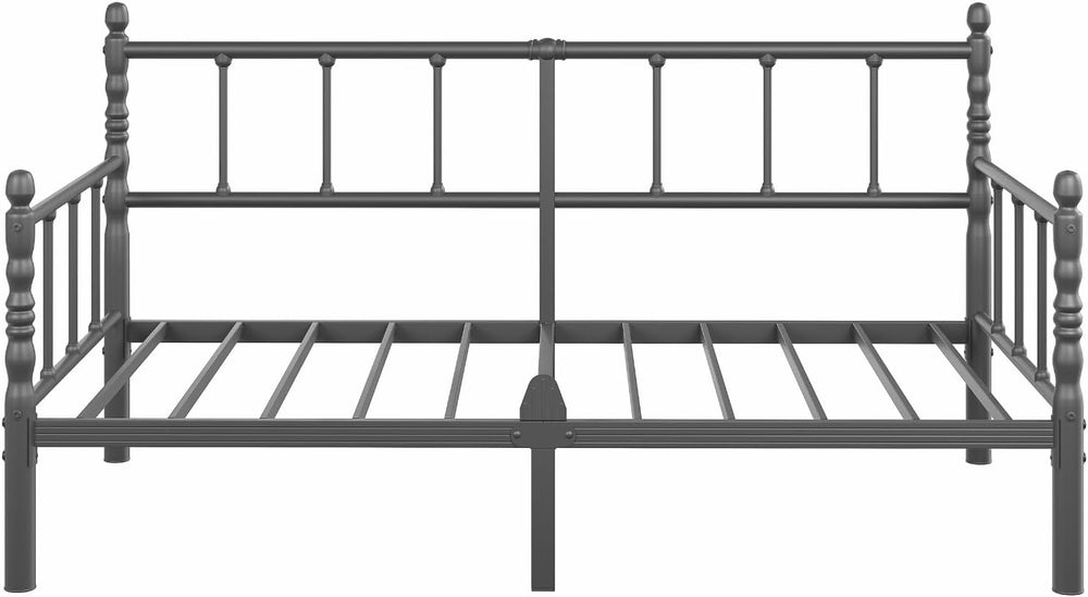 12 Inch Twin Metal Daybed Frame with Classic Headboard
