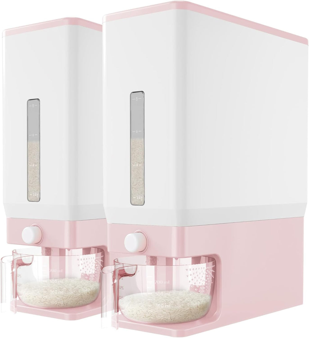Lifewit 2 Pack Rice Dispenser 25 Lbs, Rice Storage Container Sealed Moisture