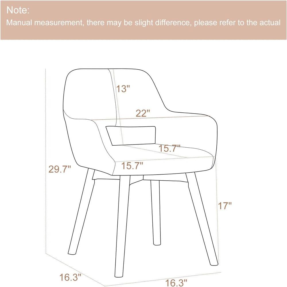 Desk Chair No Wheels Vanity Chair Comfy Accent Chair for Living Dining Room B...