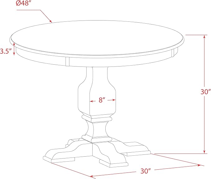 East West Furniture F3EL7-718 7 Piece Kitchen Table Set Consist of a Round Di...