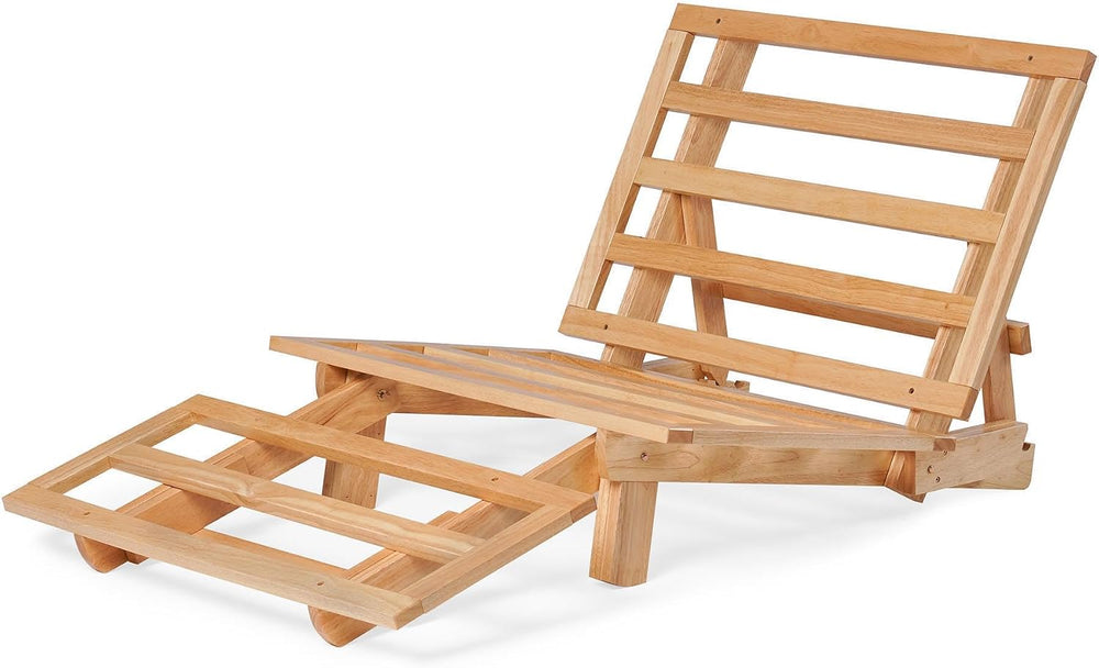 Space Saver Small Futon Sofa Bed, Sleeper Chair Lounger - (Twin Size, Natural...