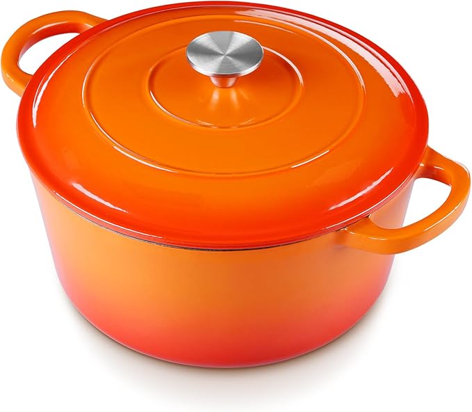 E-far 6 Quart Dutch Oven, Enameled Cast Iron Dutch Oven Pot