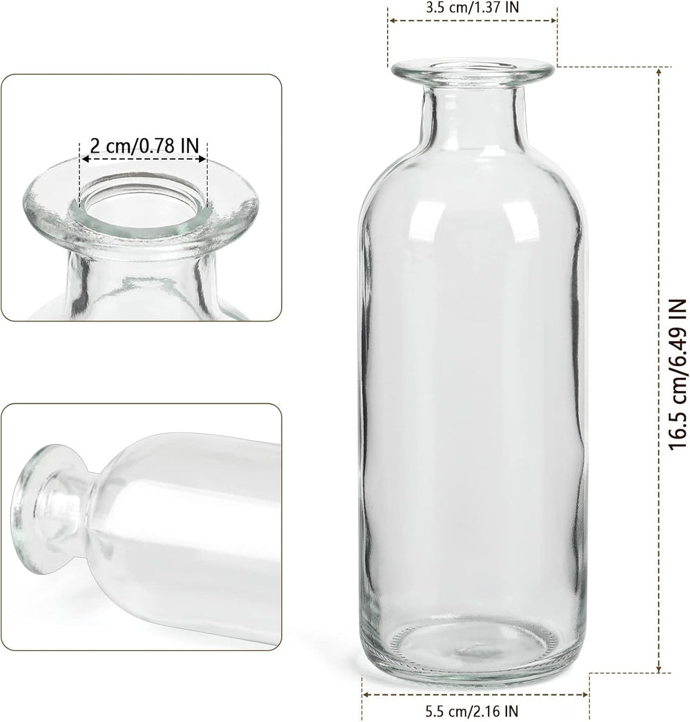 Clear Glass Bud Vase, 20 Pack 8 Oz Living Bud Vases, Small Vases for Flowers,...