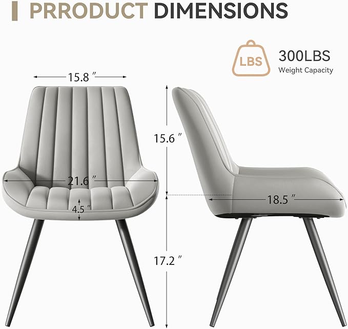 Modern Dining Chairs Set of 8,Upholstered Dining Room Chairs with Thick Cushi...