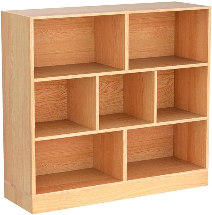 IOTXY Open Shelf Low Bookcase - Wooden 3-Tier Floor Standing Display Cabinet ...