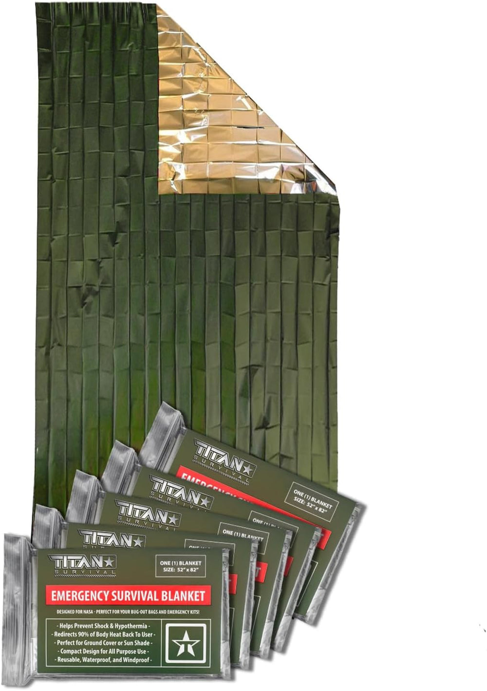 Titan Emergency Blanket 5 Pack Mylar - Thermal Space Blanket