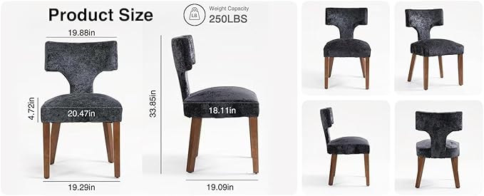Soft Padded Dining Chairs Set of 4, Modern Farmhouse Upholstered Chairs with ...