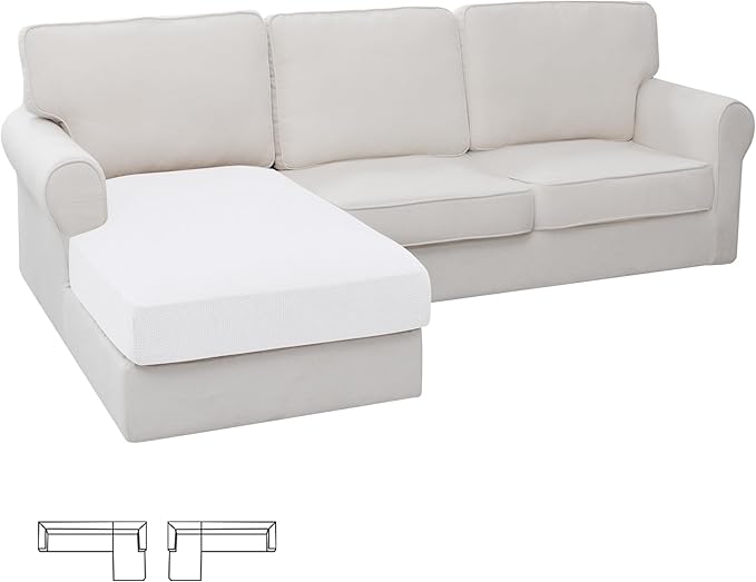 Easy-Going Stretch Sectional Couch Covers 1 Piece Chaise Lounge Slipcover L