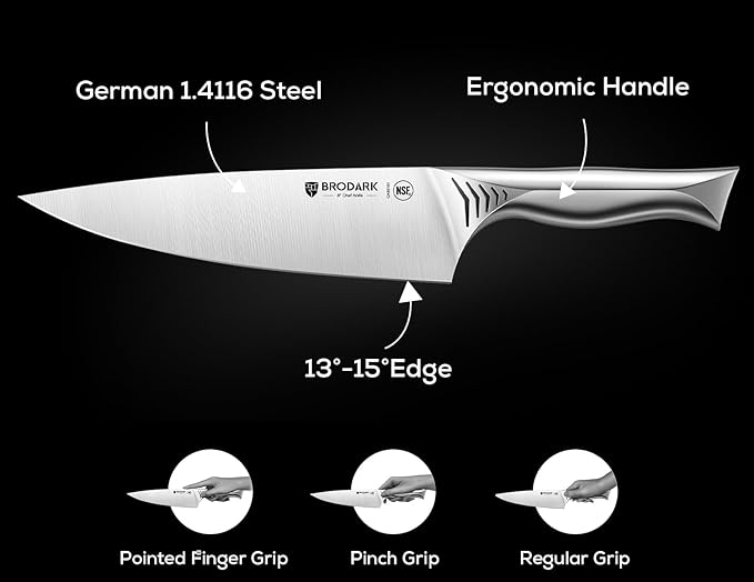 BRODARK Kitchen Knife Set with Block