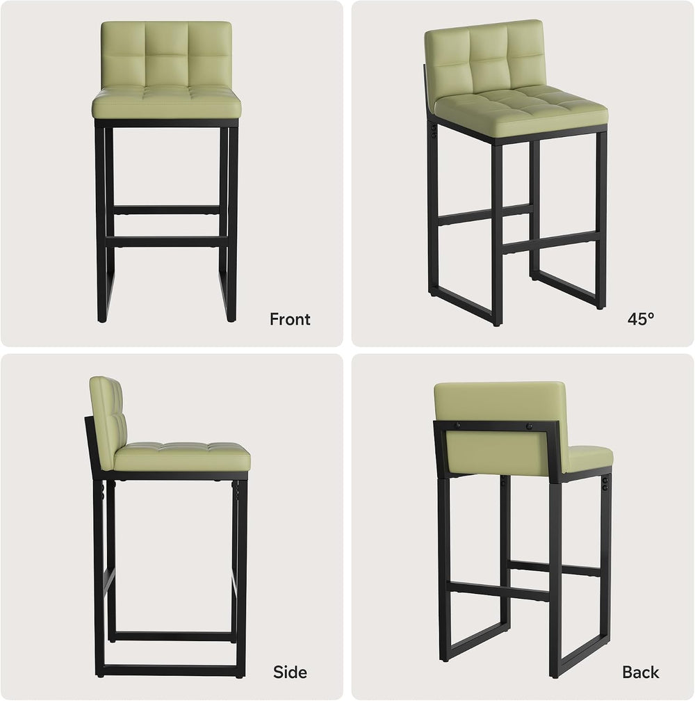 Bar Stools Set of 5, Modern Counter Height Bar Stools, Green