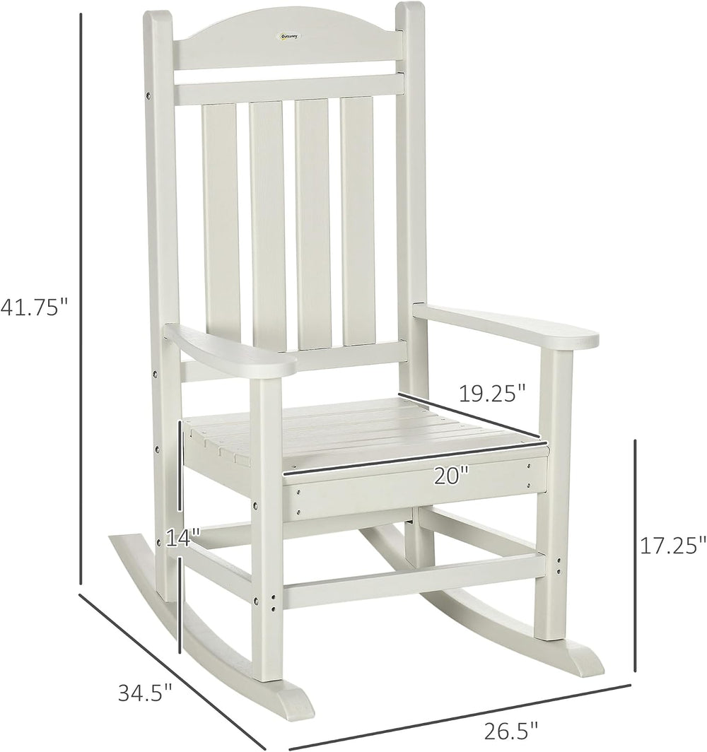 Outsunny Outdoor Rocking Chair, All Weather-Resistant, 350lbs,