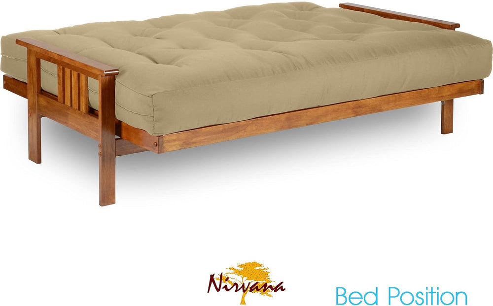 Nirvana Futons Stanford Futon Set - Queen Size, Frame, 8" Mattress, Micr...