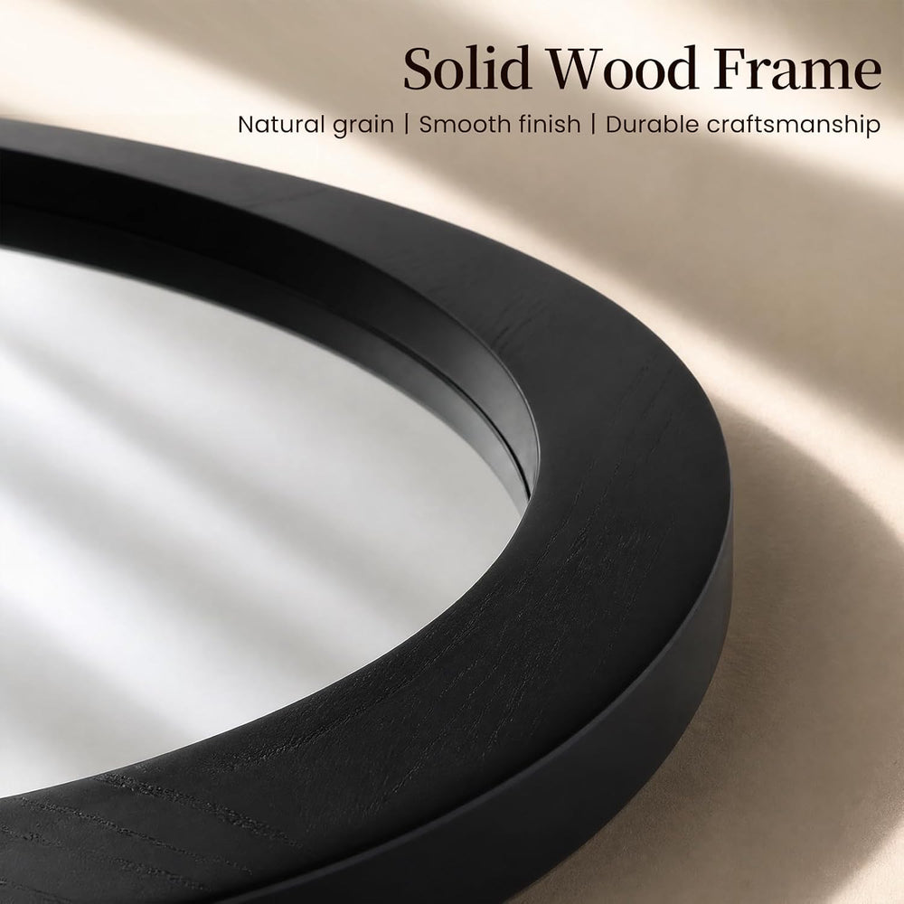 Solid Wood Asymmetrical Irregular Framed Wall Mirror, 20"x30"
