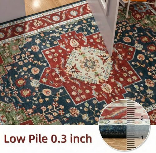 YJ.GWL Area Rugs for Living Room 9x12 Machine Washable Rugs, Non Slip Floral ...