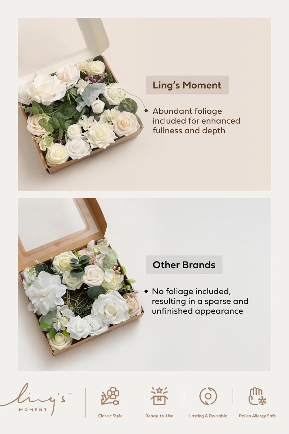 Ling's moment Boho Artificial Flowers Greenery Deluxe Combo, Burnt Orange