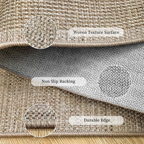 Easy Jute Rug for Pet Homes: 5x7 Outdoor Rug - Geometric Arch Pattern