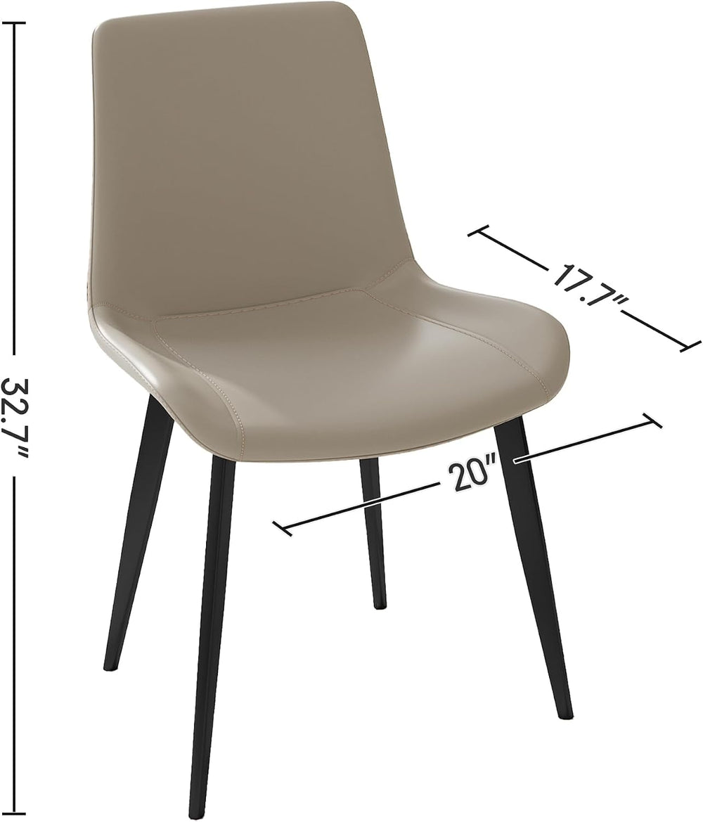 Dining Chairs, Modern PU Leather Dining Room Chair with Sturdy Metal Legs, Up...