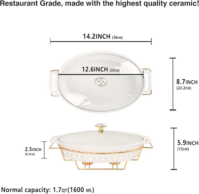 12" x 8" Ceramic Oval Casserole Dish