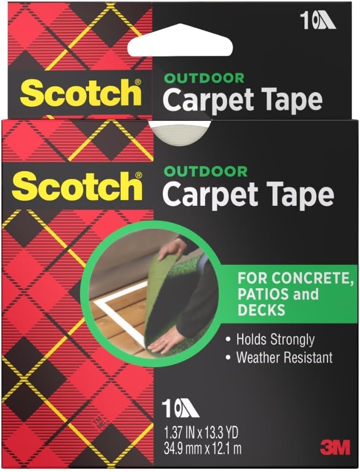 3M Scotch Double-Sided Carpet Tape 1.3 in x 40 ft – Heavy Duty Indoor/Outdoor...