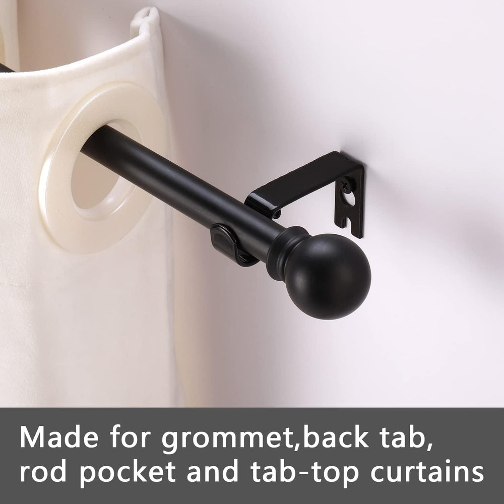 GXOACKJ 2 Pack Black Curtain Rods for windows 28 to 78 inch, 5/8 inch Splicin...