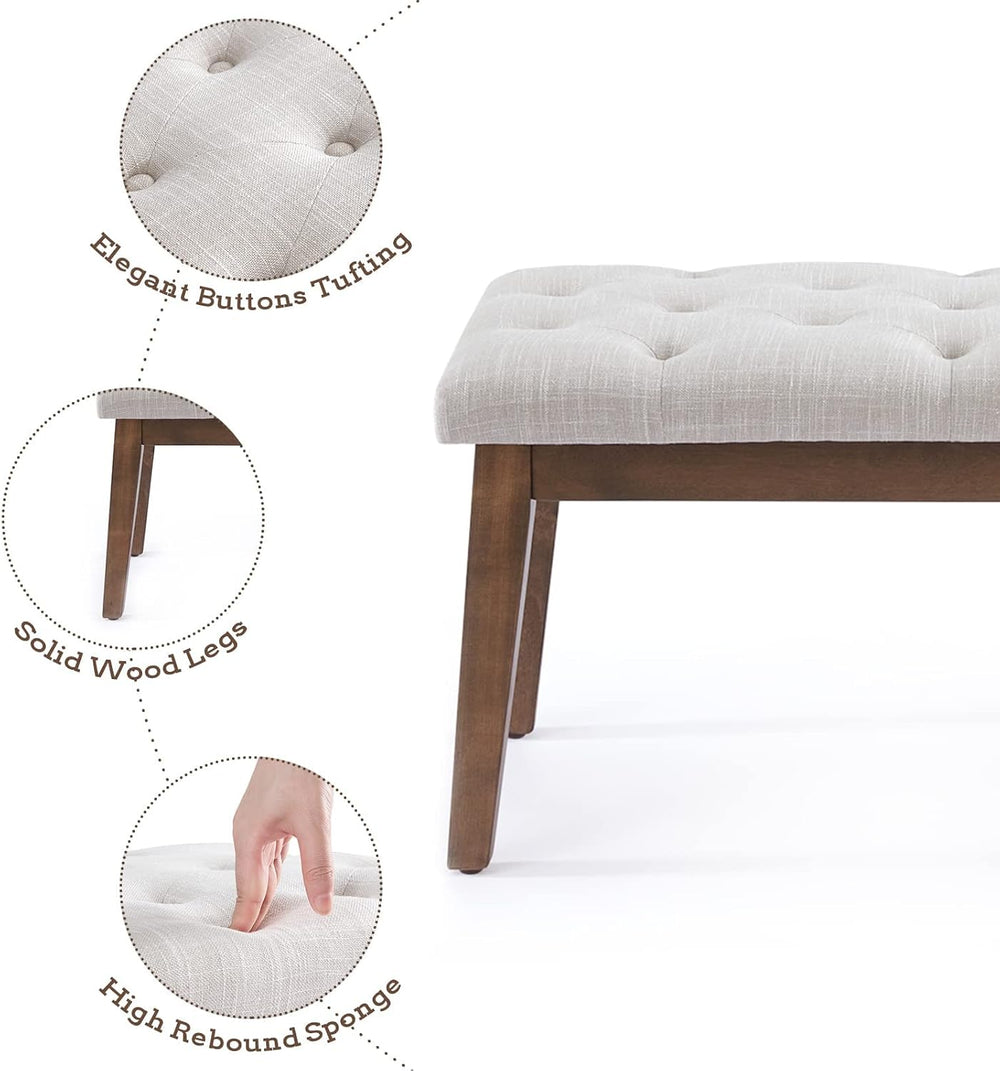 HUIMO Bedroom Bench for End of Bed, Upholstered Dining Seat for Kitchen, Butt...