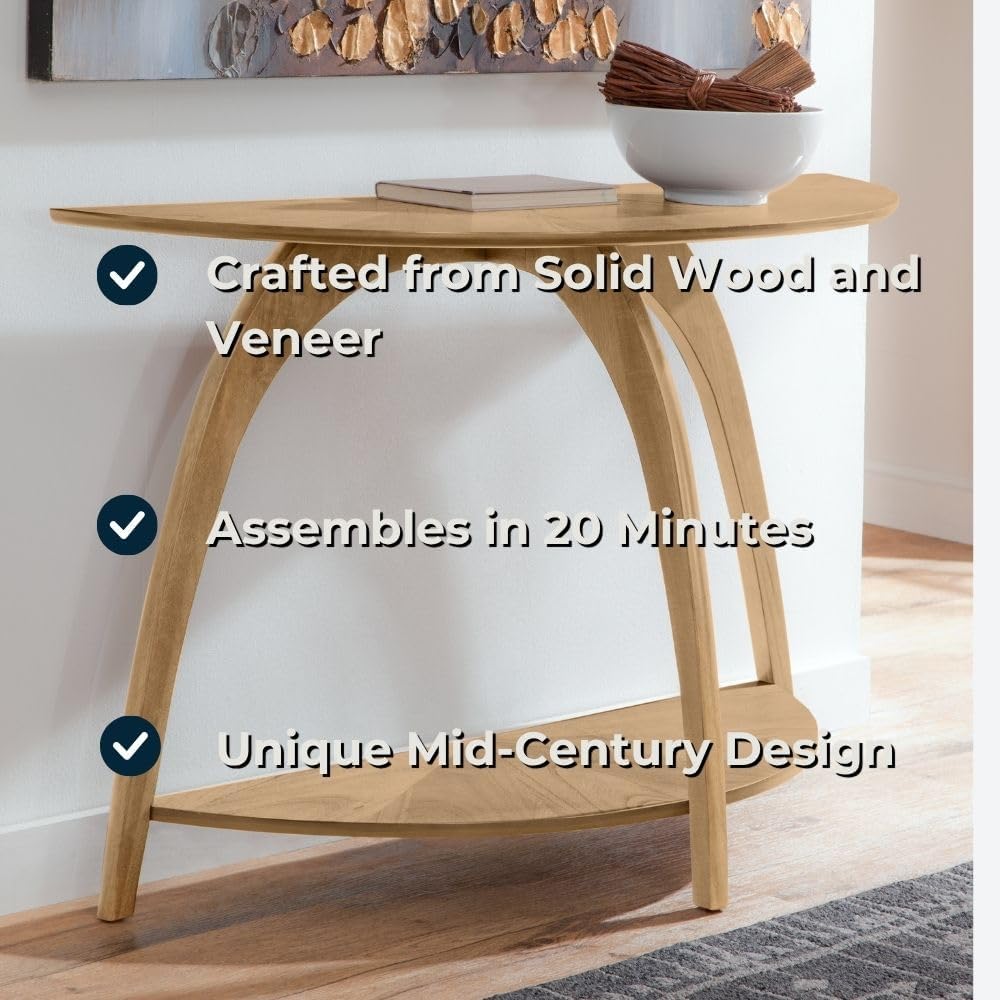 Martin Svensson Home LAX Mid Century Wood Sofa Console Table, Blonde