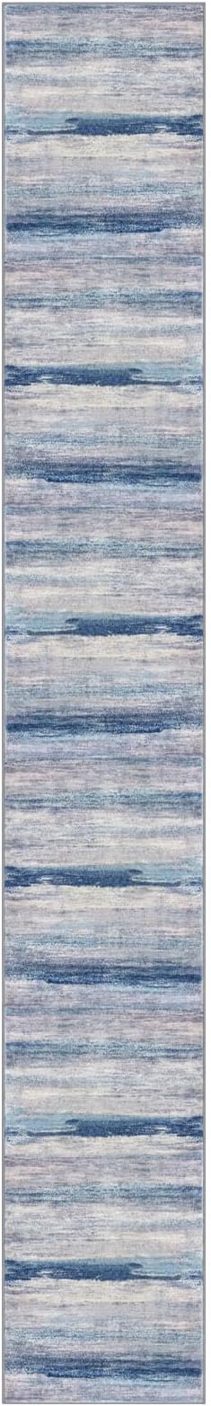 KOZYFLY Modern Abstract Washable Long Rug Runner 2.6x18 Hallway Rug Runner