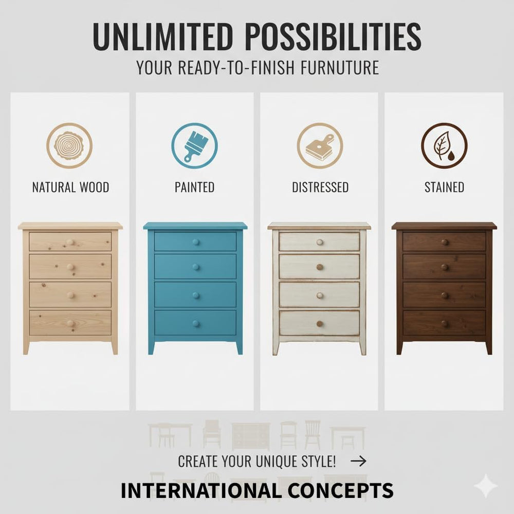 IC International Concepts Mission Arm Chair, Solid Wood, Unfinished