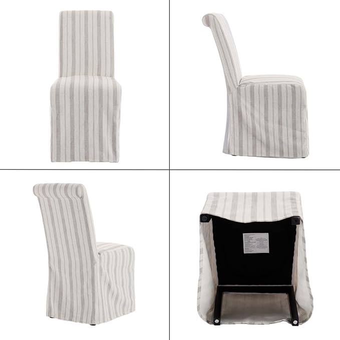 chairus Slipcovered Parsons Dining Chairs Set of 2, Upholstered Dining Room C...
