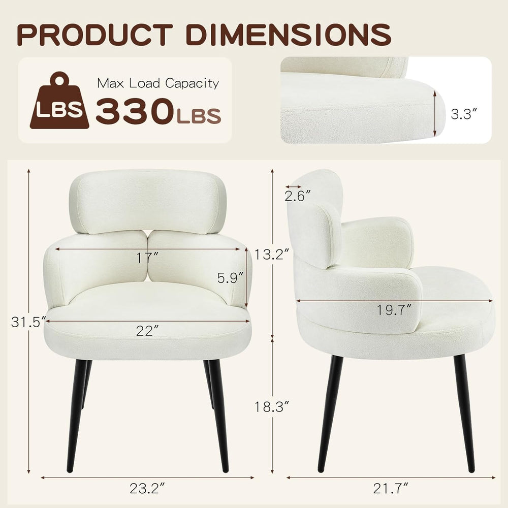Accent Dining Chair with Arms,Set of 2 Modern Upholstered Side Chair with Sof...