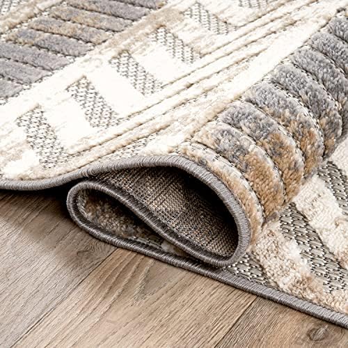 Rugshop Tribal Stripe Indoor/Outdoor Area Rug, Beige, 5' x 7'