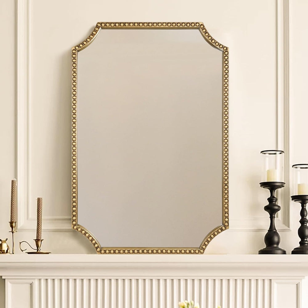 30"x40" Mirror for Wall, Full Scalloped Corners Rectangle Decorativ...