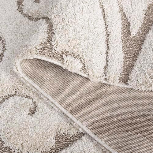 SAFAVIEH Florida Shag Rug 5'3"x7'6", Soft Plush Cream &...