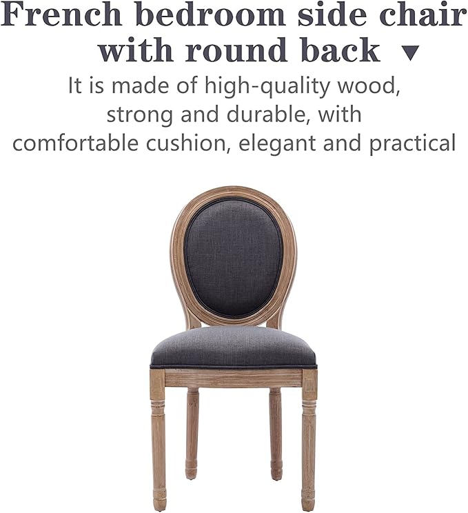 Nrizc French Dining Chairs Set of 2, Farmhouse Dining Chairs, Vintage Country...