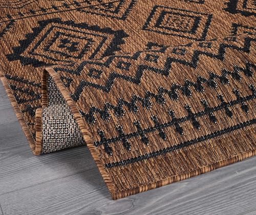 Beverly Rug Waikiki Boho Indoor Outdoor Rug 5x7, Washable Outside Carpet for ...