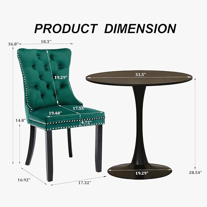 SoarFlash Kitchen Table and Chairs for 2, 31.5" Dining Table Set for 2 w...