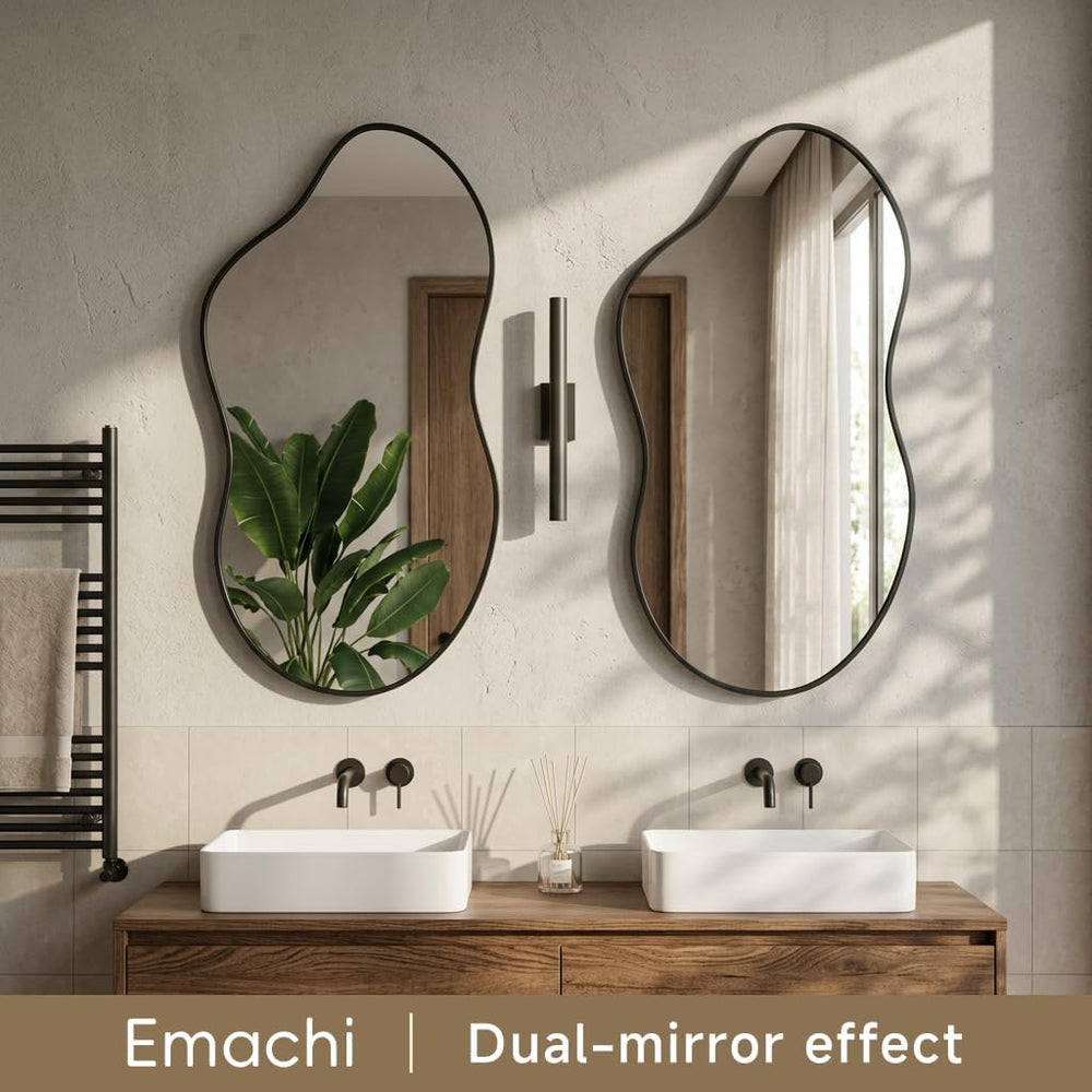 24"X40" Wall Mirror Irregular Mirror for Bathroom Bedroom & Ent...
