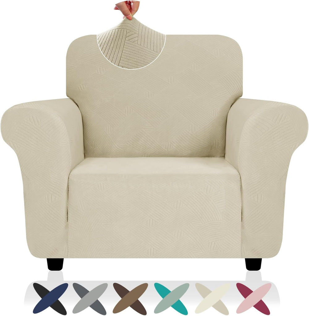 ZNSAYOTX Super Stretch Chair Slipcover (30"-47"), New Striped Sofa ...